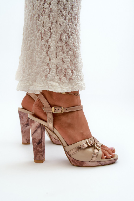 Pele Sandálias femininas de salto alto Tem que serciejka 06564-22 bege-cor dourada Pele Sandálias femininas de salto alto Tem que serciejka 06564-22 bege-cor dourada