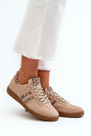 Zazoo N1068 de camurça Baixo À modalo de tênis Feminino bege 2