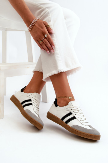 Zazoo N1068 Pele Baixo À modalo de tênis Feminino cor branca