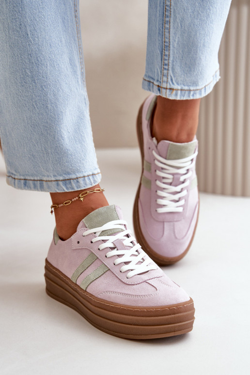 Zazoo N1068S4 À modalo de tênis de camurça com uma plataforma Cor violeta Zazoo N1068S4 À modalo de tênis de camurça com uma plataforma Cor violeta