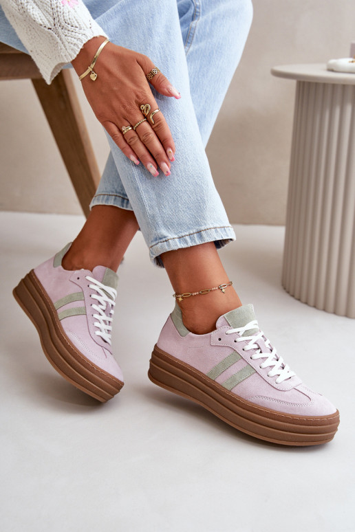 Zazoo N1068S4 À modalo de tênis de camurça com uma plataforma Cor violeta Zazoo N1068S4 À modalo de tênis de camurça com uma plataforma Cor violeta