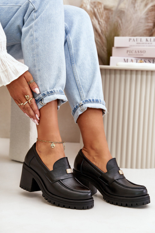 Zazoo 20168 Estilo elegante sapato Feminino com salto couro natural cor preta Zazoo 20168 Estilo elegante sapato Feminino com salto couro natural cor preta