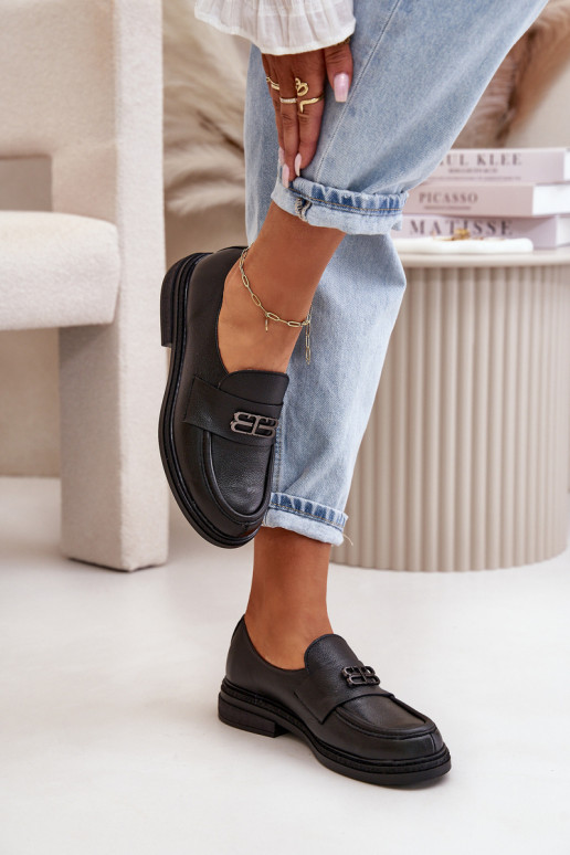 Zazoo 20174 Pele Estilo elegante sapato Feminino com salto largo cor preta Zazoo 20174 Pele Estilo elegante sapato Feminino com salto largo cor preta