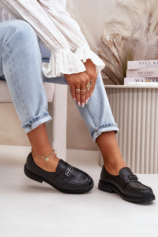 Zazoo 20174 Pele Estilo elegante sapato Feminino com salto largo cor preta Zazoo 20174 Pele Estilo elegante sapato Feminino com salto largo cor preta