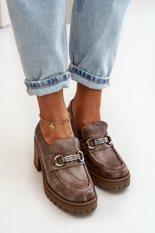 Zazoo 20175 sapato Feminino com salto couro natural bege Zazoo 20175 sapato Feminino com salto couro natural bege