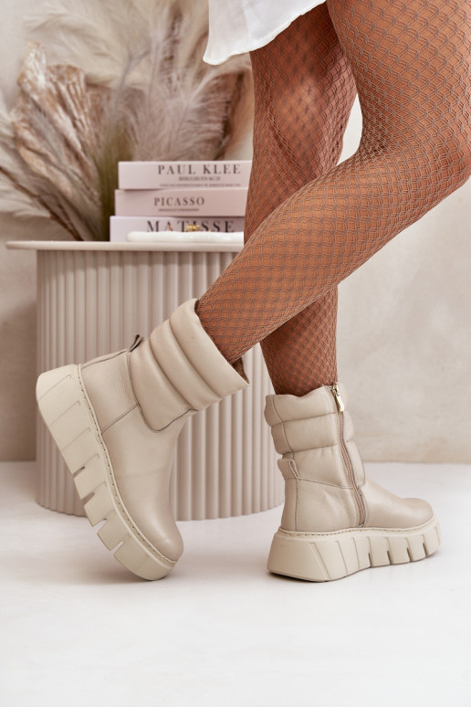 Zazoo 60512 Botas femininas de couro natural Casal o castelo quente com feltro cor de marfim Zazoo 60512 Botas femininas de couro natural Casal o castelo quente com feltro cor de marfim