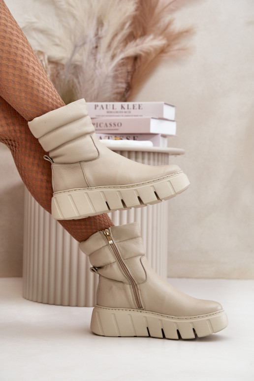 Zazoo 60512 Botas femininas de couro natural Casal o castelo quente com feltro cor de marfim Zazoo 60512 Botas femininas de couro natural Casal o castelo quente com feltro cor de marfim