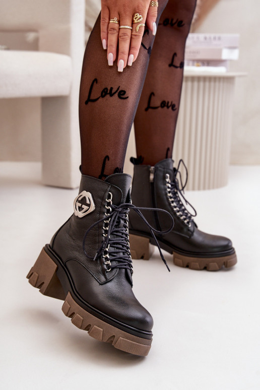 Zazoo 60376 Pele aquecimento Botas com zíperes cor preta