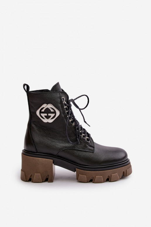 Zazoo 60376 Pele aquecimento Botas com zíperes cor preta