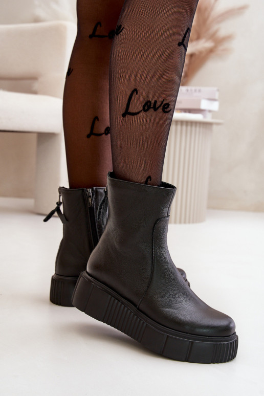 Zazoo 60369 Botas femininas com uma plataforma cor preta Zazoo 60369 Botas femininas com uma plataforma cor preta