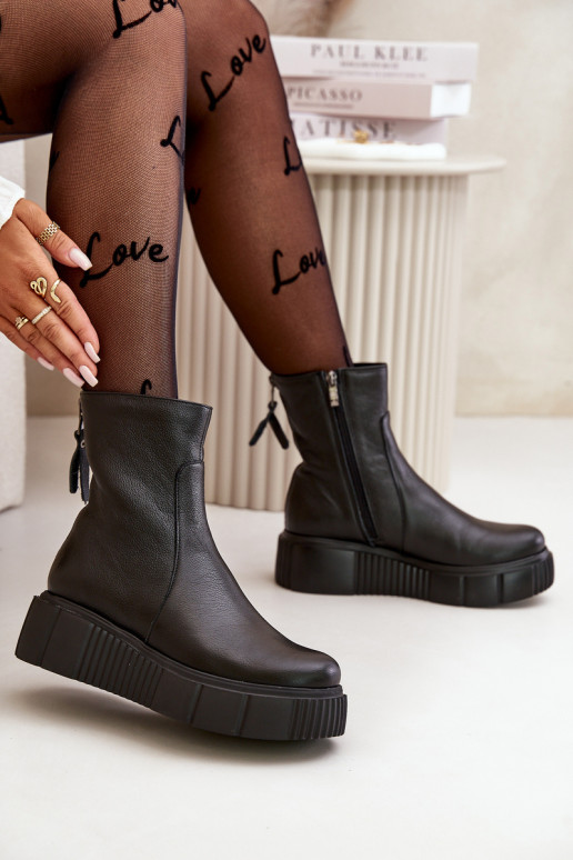 Zazoo 60369 Botas femininas com uma plataforma cor preta Zazoo 60369 Botas femininas com uma plataforma cor preta