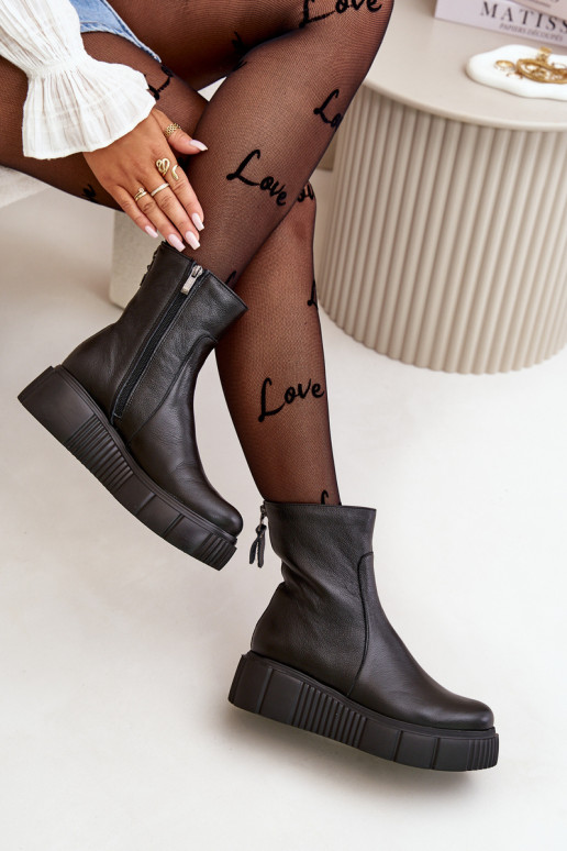 Zazoo 60369 Botas femininas com uma plataforma cor preta Zazoo 60369 Botas femininas com uma plataforma cor preta