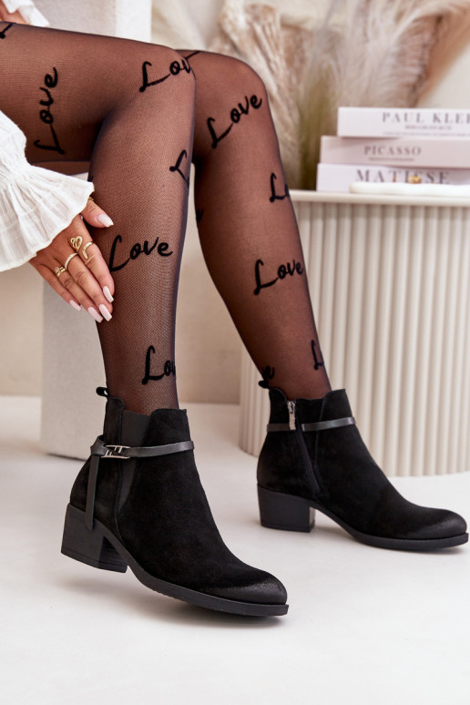 Zazoo 60478 Sapatos de camurça com salto aquecimento Preso Casal o castelo cor preta Zazoo 60478 Sapatos de camurça com salto aquecimento Preso Casal o castelo cor preta