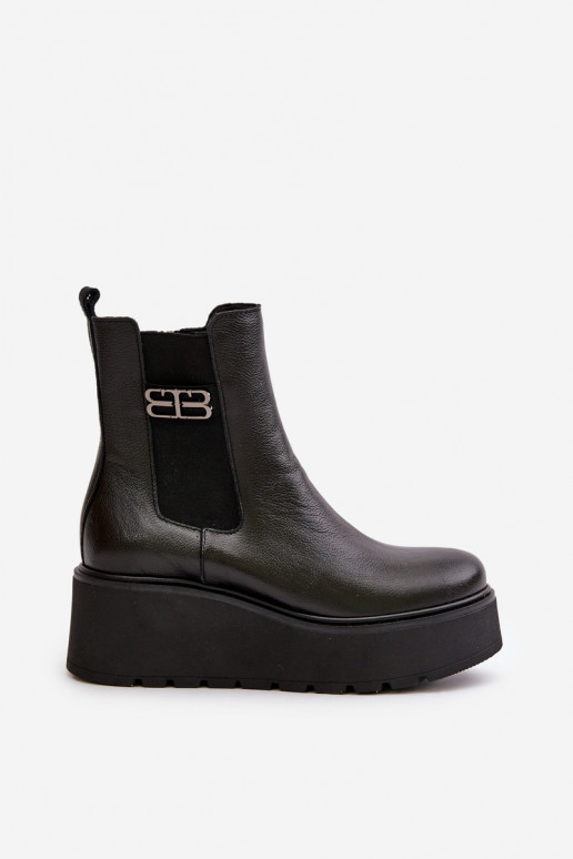 Zazoo 60498 Botas femininas Botas Chelsea com uma plataforma I Koturnie cor preta Zazoo 60498 Botas femininas Botas Chelsea com uma plataforma I Koturnie cor preta