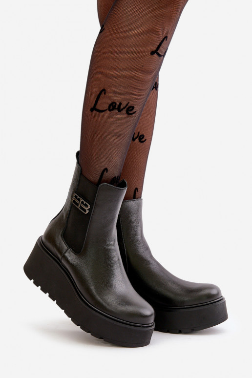 Zazoo 60498 Botas femininas Botas Chelsea com uma plataforma I Koturnie cor preta Zazoo 60498 Botas femininas Botas Chelsea com uma plataforma I Koturnie cor preta