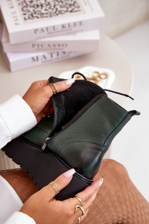 Zazoo 60499 Feminino Botas com uma plataforma I Koturnie aquecimento couro natural cor cáqui Zazoo 60499 Feminino Botas com uma plataforma I Koturnie aquecimento couro natural cor cáqui