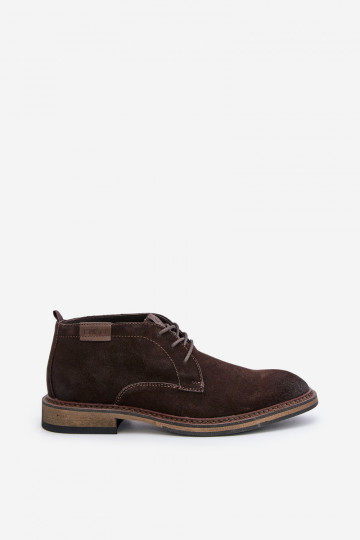 Botas masculinas de camurça com cadarços Big Star OO174145 na cor marrom escuro 2