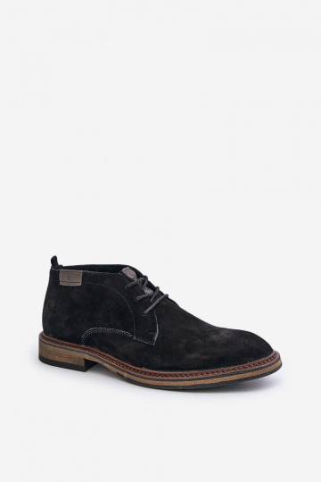 Botas masculinas de camurça com cadarços Big Star OO174146 na cor preta