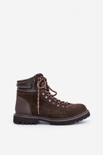 Botins masculinos de camurça forrados Big Star OO174644 Hi-Poly System na cor marrom 2