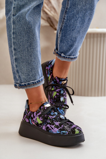 Pele tênis com uma plataforma Tem que serciejka 06191-05 Cor violeta