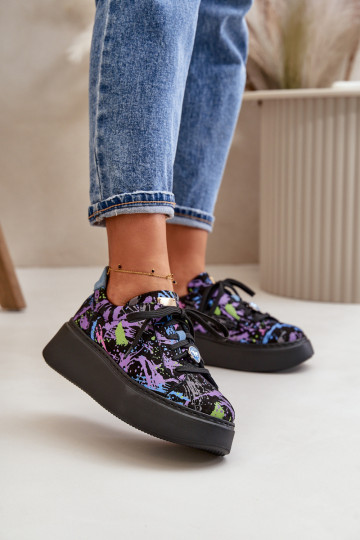 Pele tênis com uma plataforma Tem que serciejka 06191-05 Cor violeta 2