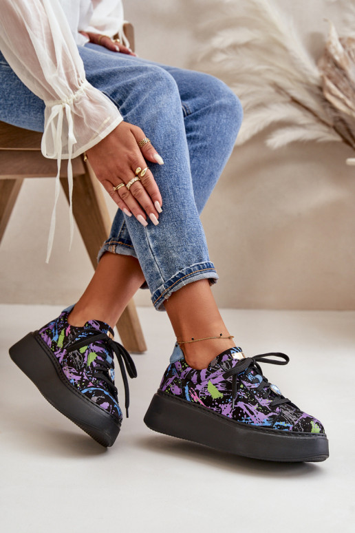 Pele tênis com uma plataforma Tem que serciejka 06191-05 Cor violeta Pele tênis com uma plataforma Tem que serciejka 06191-05 Cor violeta