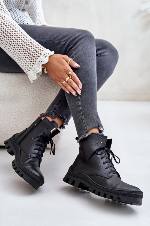 Zazoo 2831 Botas femininas Feito de couro natural cor preta Zazoo 2831 Botas femininas Feito de couro natural cor preta