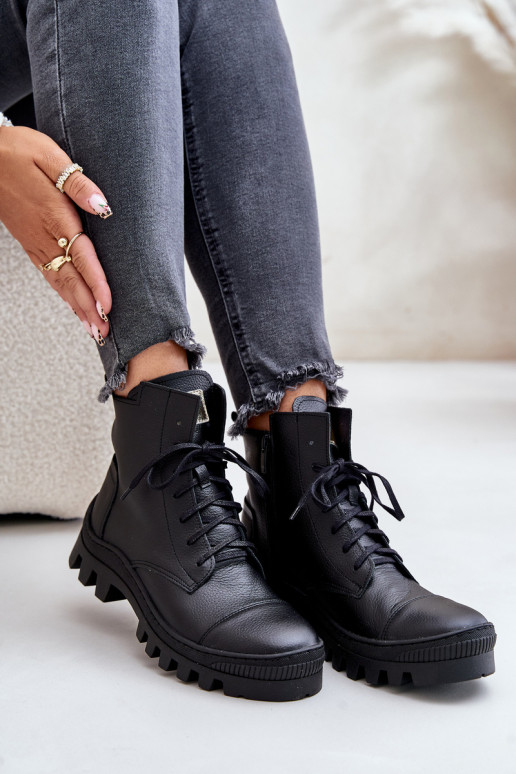 Zazoo 2831 Botas femininas Feito de couro natural cor preta Zazoo 2831 Botas femininas Feito de couro natural cor preta