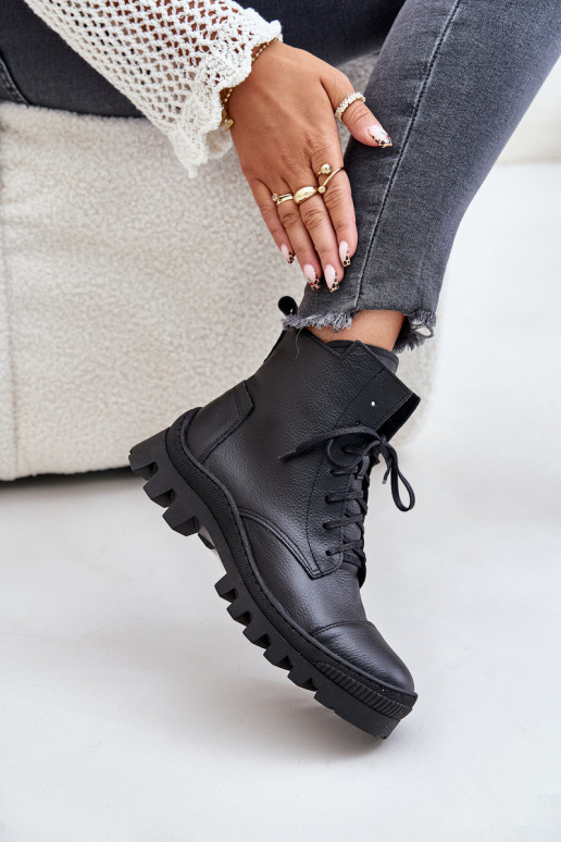 Zazoo 2831 Botas femininas Feito de couro natural cor preta Zazoo 2831 Botas femininas Feito de couro natural cor preta