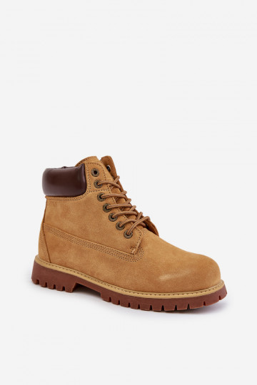 Botas de camurça forradas masculinas Big Star OO174136 HI-POLY SYSTEM, cor marrom