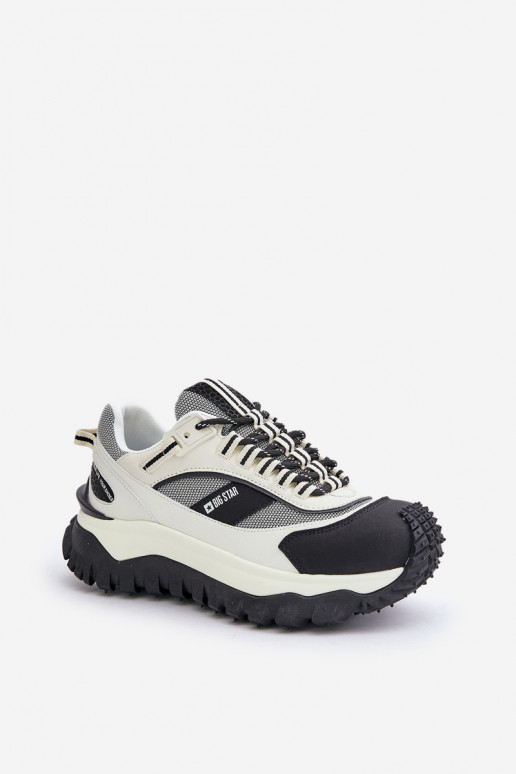 Pele À modalo de tênis Feminino com uma plataforma Big Star OO274A220 HI-POLY SYSTEM Branco-cor preta Pele À modalo de tênis Feminino com uma plataforma Big Star OO274A220 HI-POLY SYSTEM Branco-cor preta