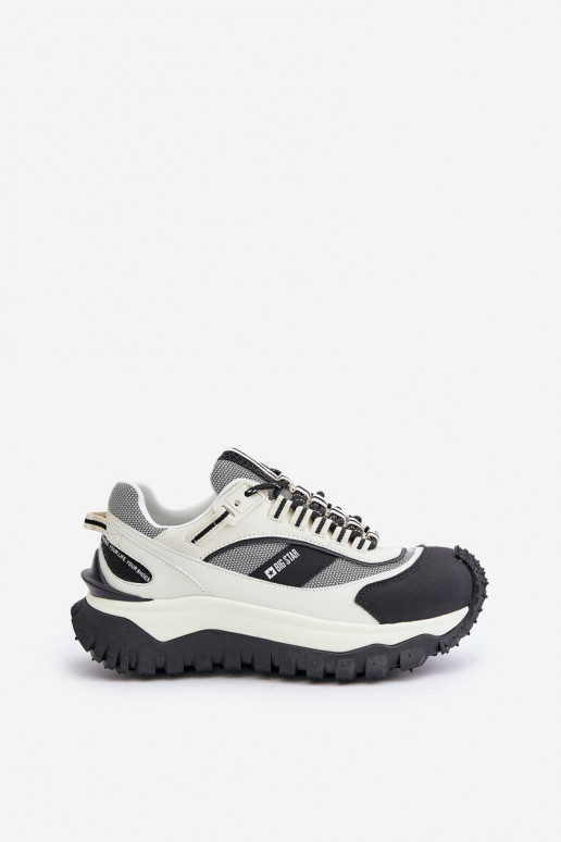 Pele À modalo de tênis Feminino com uma plataforma Big Star OO274A220 HI-POLY SYSTEM Branco-cor preta Pele À modalo de tênis Feminino com uma plataforma Big Star OO274A220 HI-POLY SYSTEM Branco-cor preta