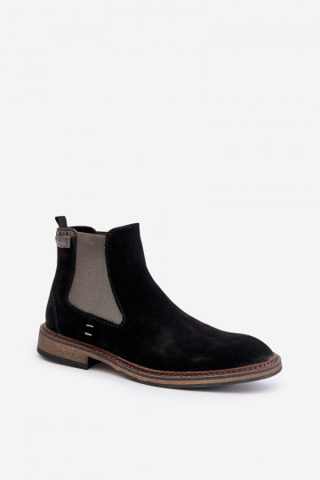 Botins masculinos estilosos de camurça Big Star OO174154, cor preta