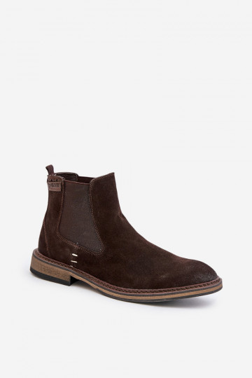 Botins masculinos estilosos de camurça Big Star OO174155, cor marrom
