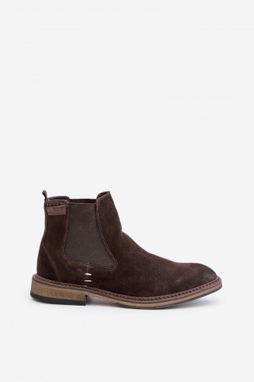 Botins masculinos estilosos de camurça Big Star OO174155, cor marrom 2