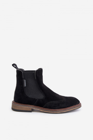 Botins masculinos estilosos de camurça Big Star OO174192, cor preta 2