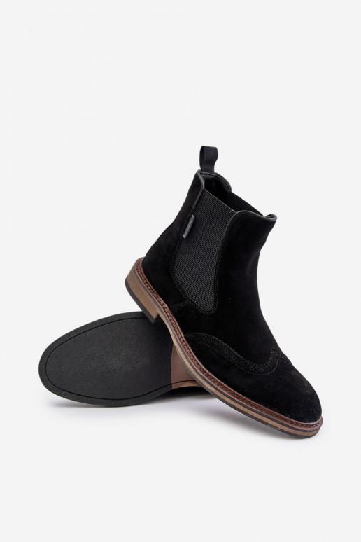 de camurça Tem que sercho botas elegantes Big Star OO174192 cor preta