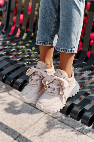 Feminino Pele À modalo de tênis bege CheBello 4583 2