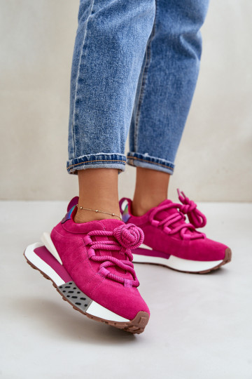 de camurça À modalo de tênis Feminino com uma plataformaGrubym Amarrandom Artiker 55C0086 cor rosa 2