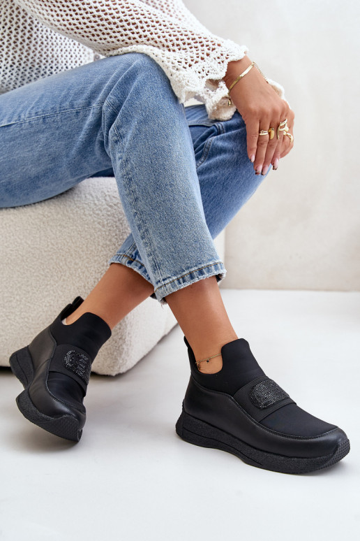 tênis com uma plataforma Pele cor preta Artiker 55C0035 tênis com uma plataforma Pele cor preta Artiker 55C0035