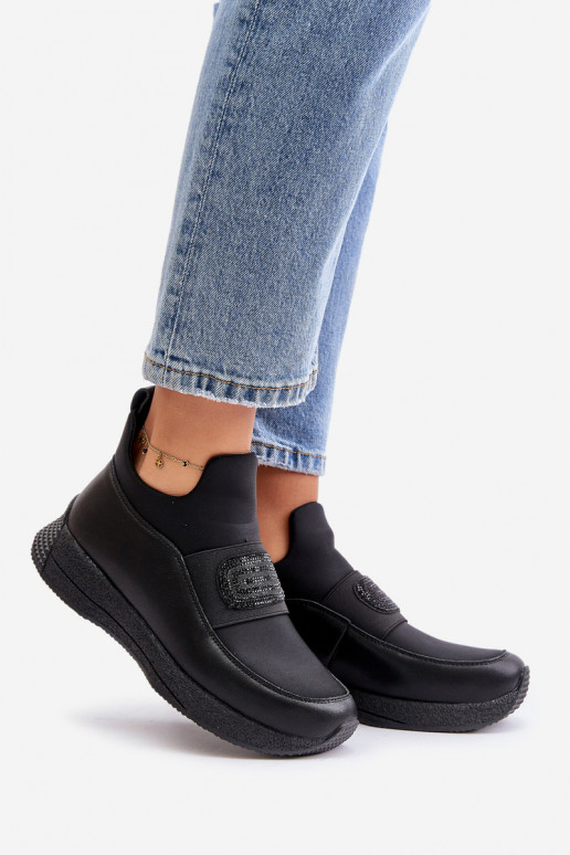 tênis com uma plataforma Pele cor preta Artiker 55C0035 tênis com uma plataforma Pele cor preta Artiker 55C0035