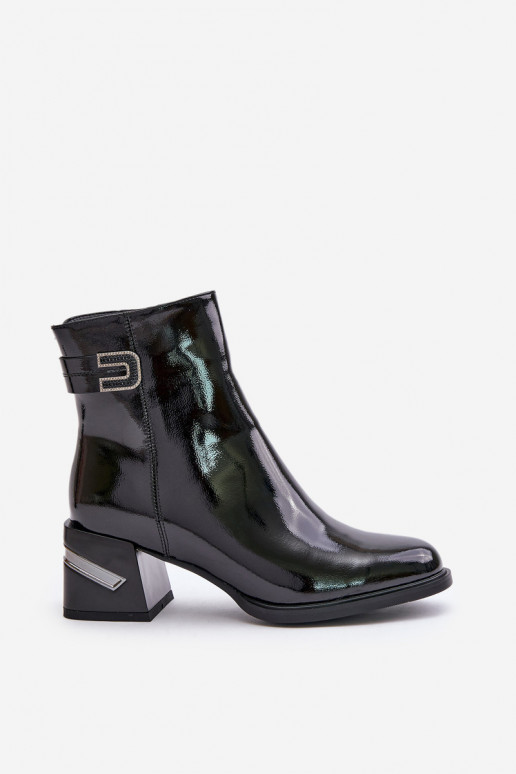 com efeito verniz Botas com salto aquecimento MR880-093 cor preta com efeito verniz Botas com salto aquecimento MR880-093 cor preta