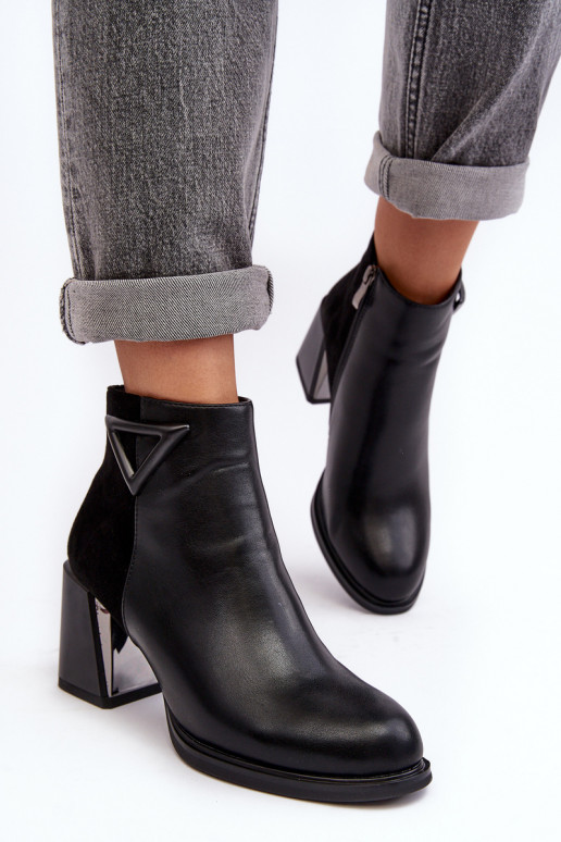 com efeito verniz Botas com salto aquecimento MR880-093 cor preta com efeito verniz Botas com salto aquecimento MR880-093 cor preta