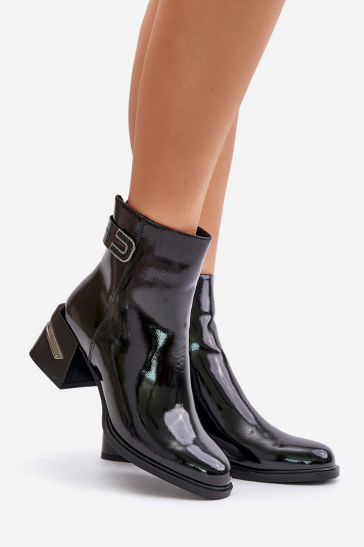 com efeito verniz Botas com salto aquecimento MR880-093 cor preta com efeito verniz Botas com salto aquecimento MR880-093 cor preta