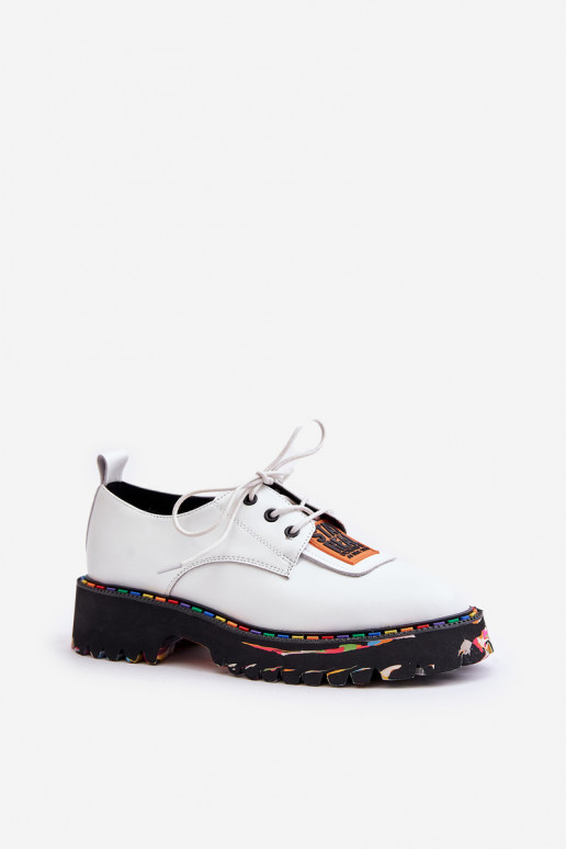 Pele sapato Feminino com atacadores Artiker 55C0500 cor branca Pele sapato Feminino com atacadores Artiker 55C0500 cor branca