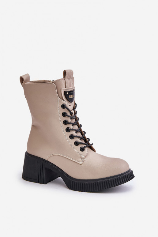 aquecimento Botas femininas Feito de couro natural Vinceza 66671 bege