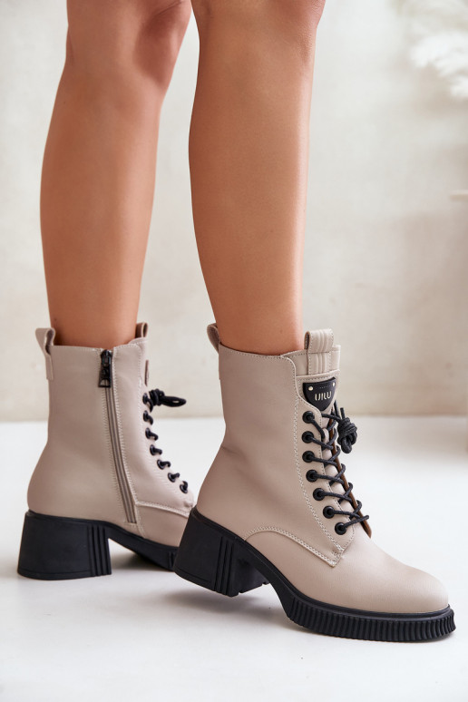 aquecimento Botas femininas Feito de couro natural Vinceza 66671 bege