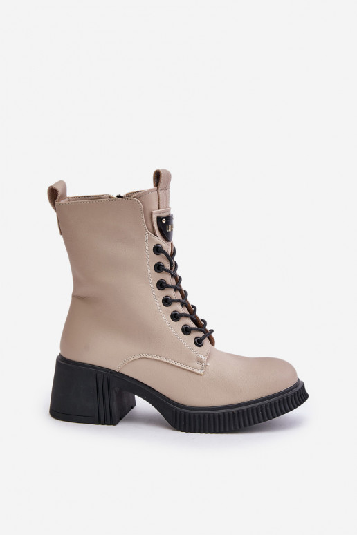 aquecimento Botas femininas Feito de couro natural Vinceza 66671 bege