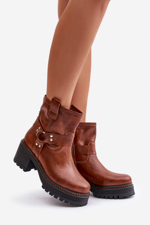 Botas femininas Casal o castelo LeParaski 3435 cor marrom