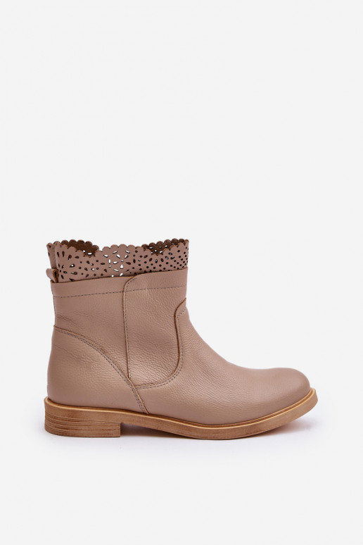 sapatos de salto baixo para mulheres com salto largo Pele LeParaski 3624 bege sapatos de salto baixo para mulheres com salto largo Pele LeParaski 3624 bege